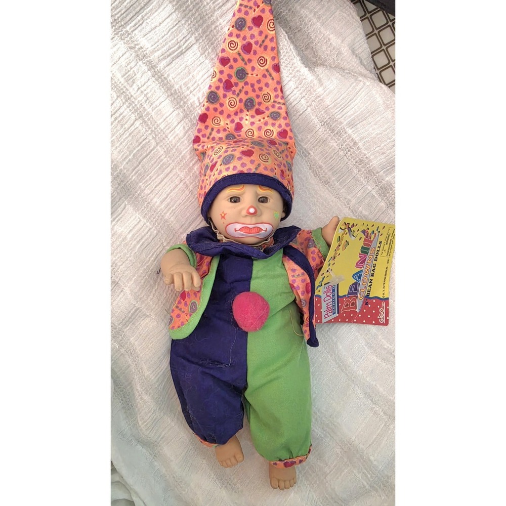 Gigo Palm Dolls Series IV Bean Bag Clown Doll  8"  With Tag